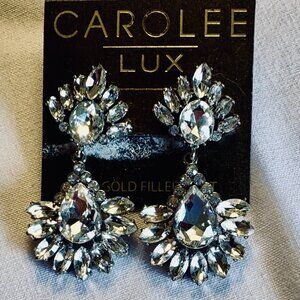 Carolee Lux Crystal Chandelier Statement Earrings – NWT